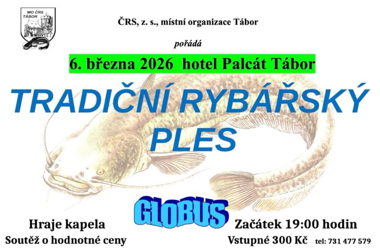 Pozvánka na tradiční rybářský ples ČRS z.s., MO Tábor